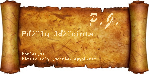 Pély Jácinta névjegykártya